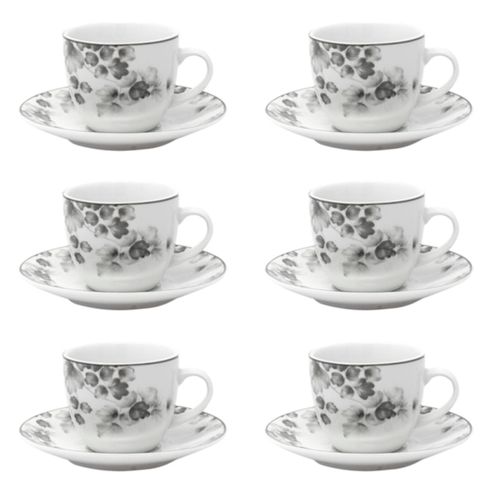 Set da caffè Foliage da 6 pezzi in porcellana