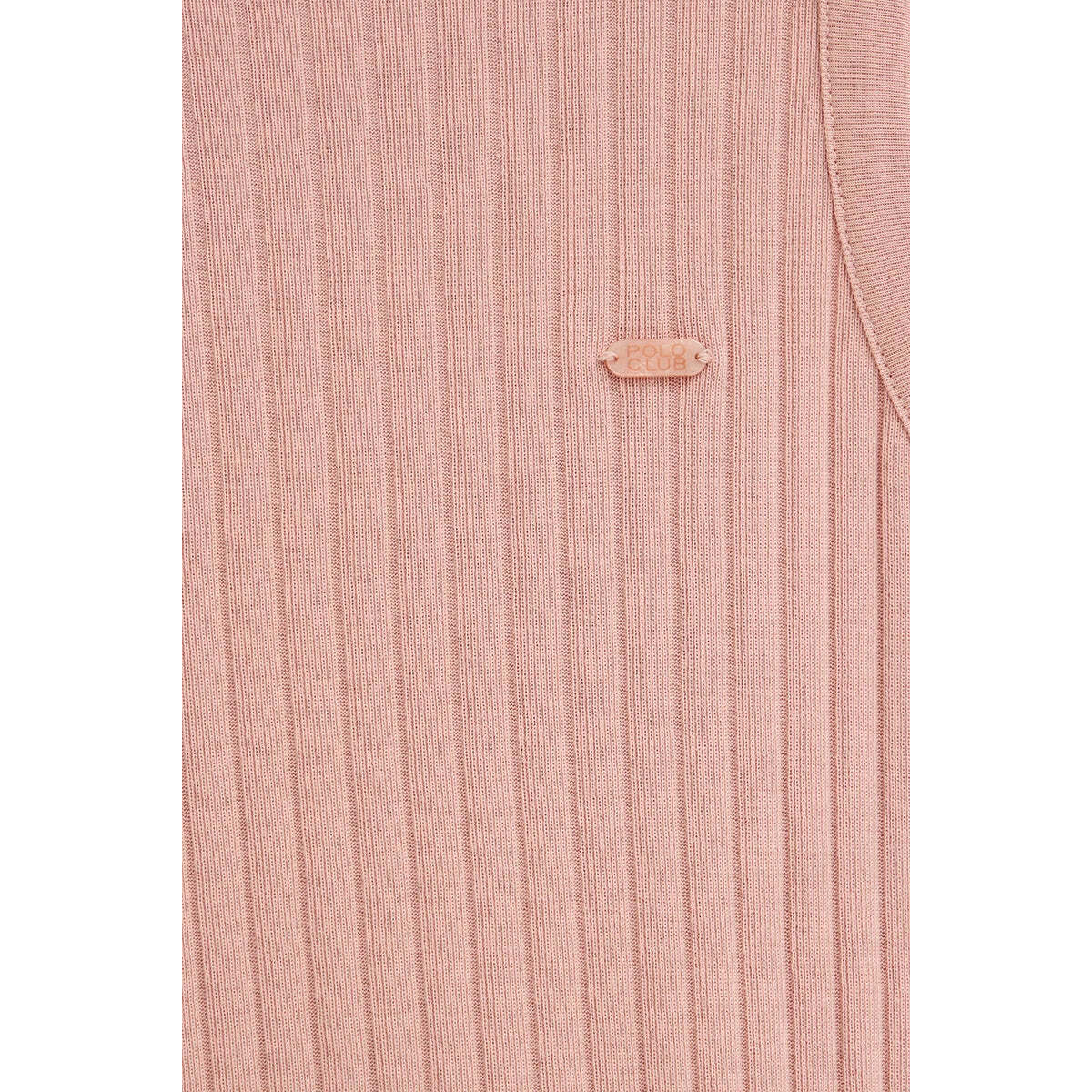 Camiseta sin mangas rosa palo de canalé con logo Polo Club