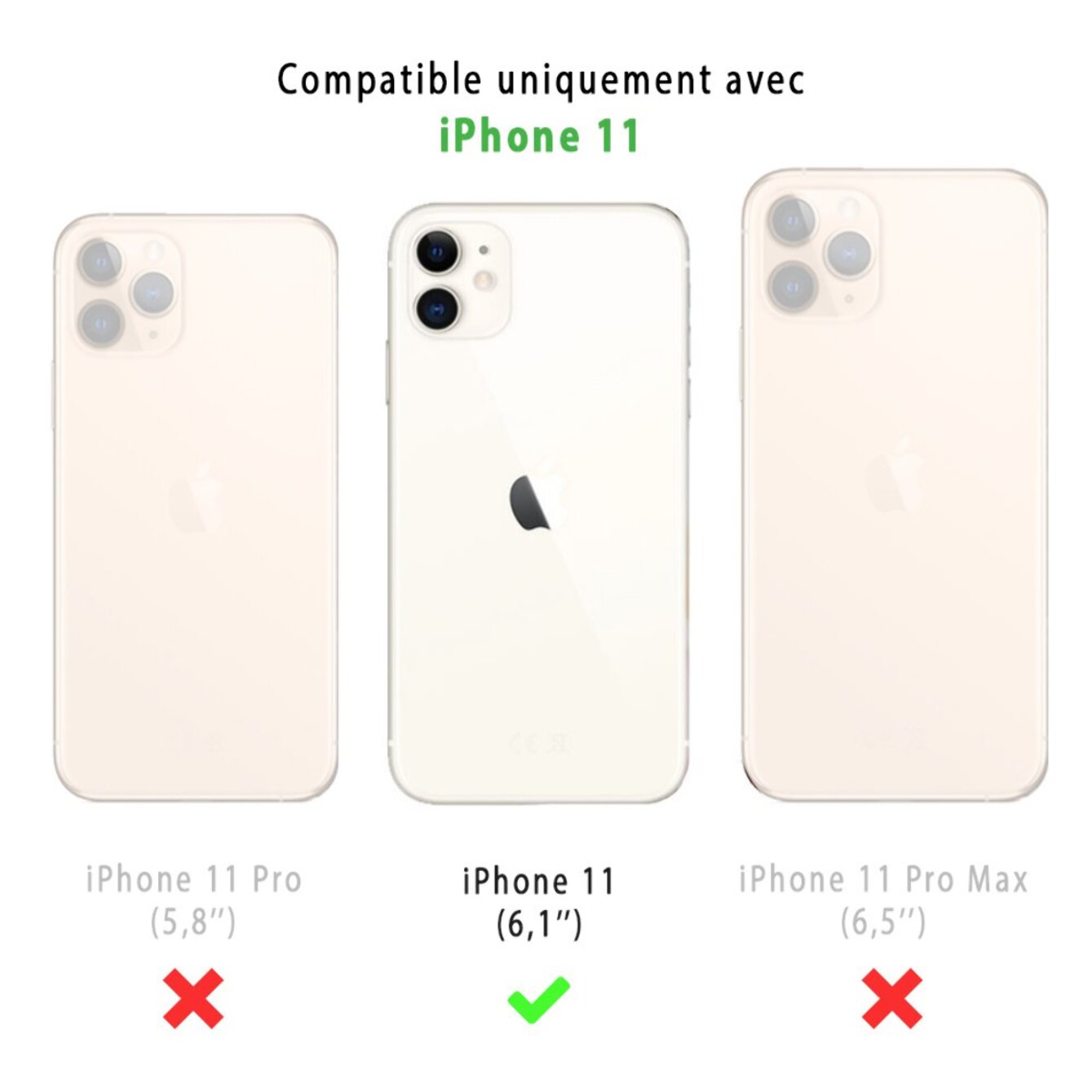 Coque iPhone 11 Antichoc Silicone + 2 Vitres en verre trempé Protection écran