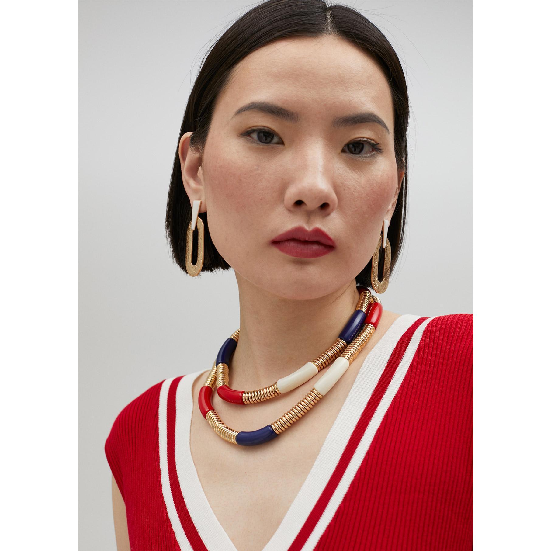 Collana doppia con elementi acrilici