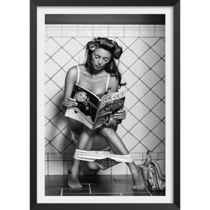 Affiche photographie Multitasking Affiche + cadre en bois - Noir