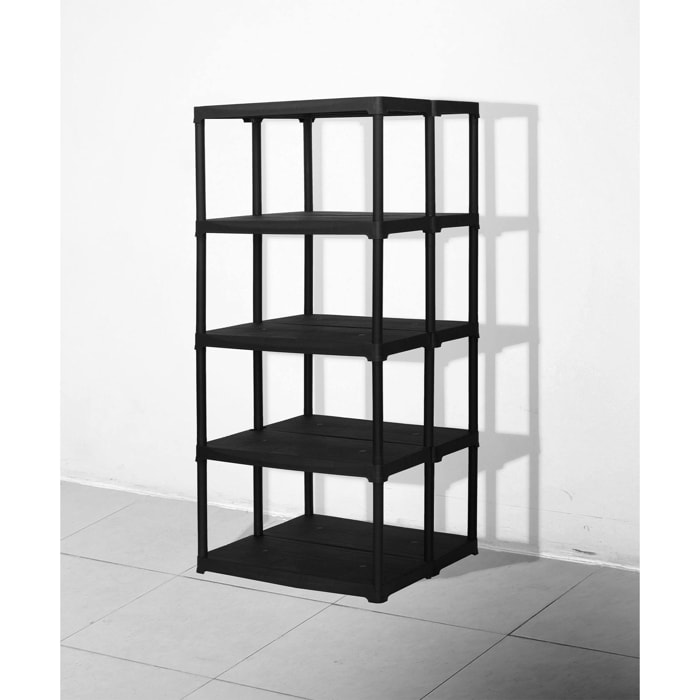 Armadio da esterno Aurelian, Scaffale outdoor, Armadio balcone multiuso, Armadietto da esterno, 100% Made in Italy, Antracite, 80x59h176 cm