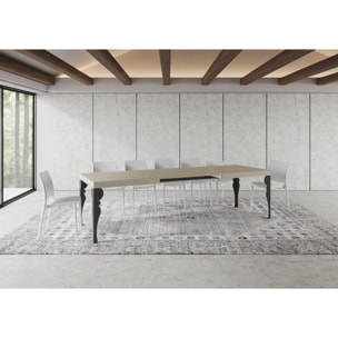 Mesa extensible 90x200/304cm Paxon cachemira patas antracita