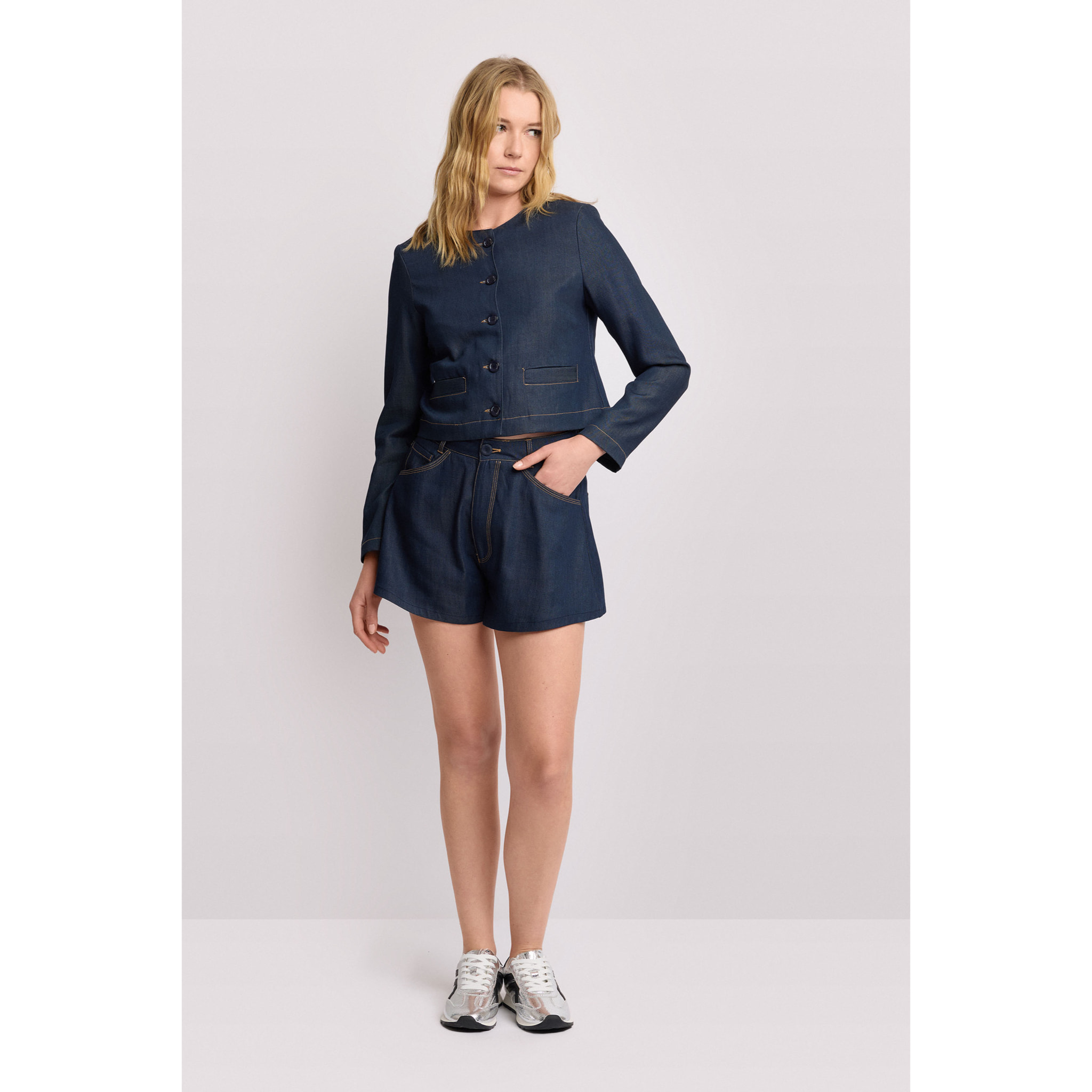 Kocca - Pantaloni corti in denim Donna, Tinta unita