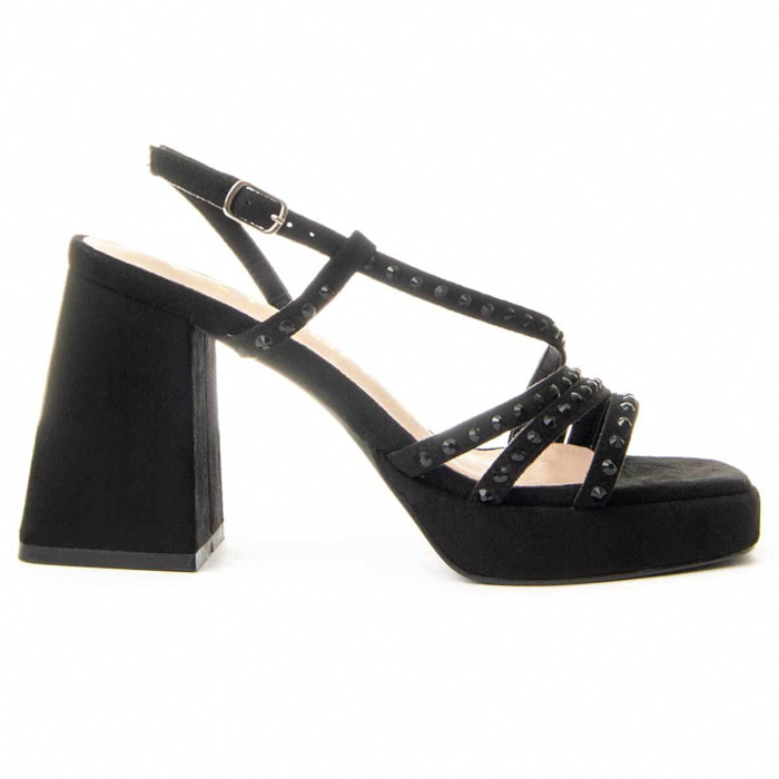 Sandalias De Tacón - Negro - Altura: 10 cm