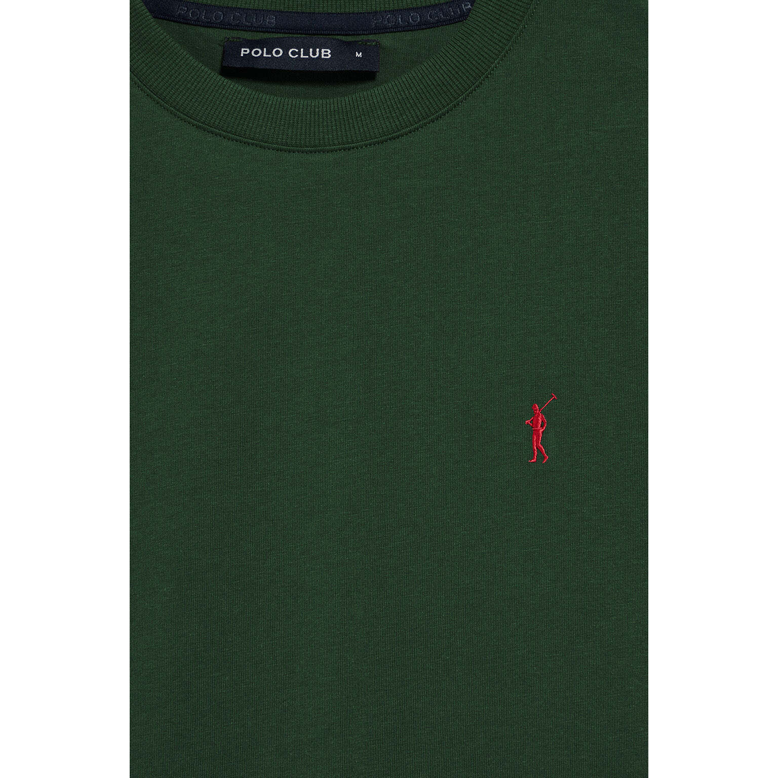 Maglietta verde bottiglia a girocollo e ricamo Rigby Go