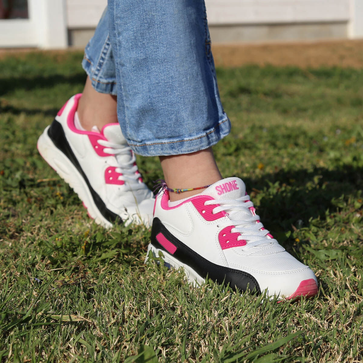 Zapatillas Sneaker para Niña - Shone 005-001 White/Fuxia