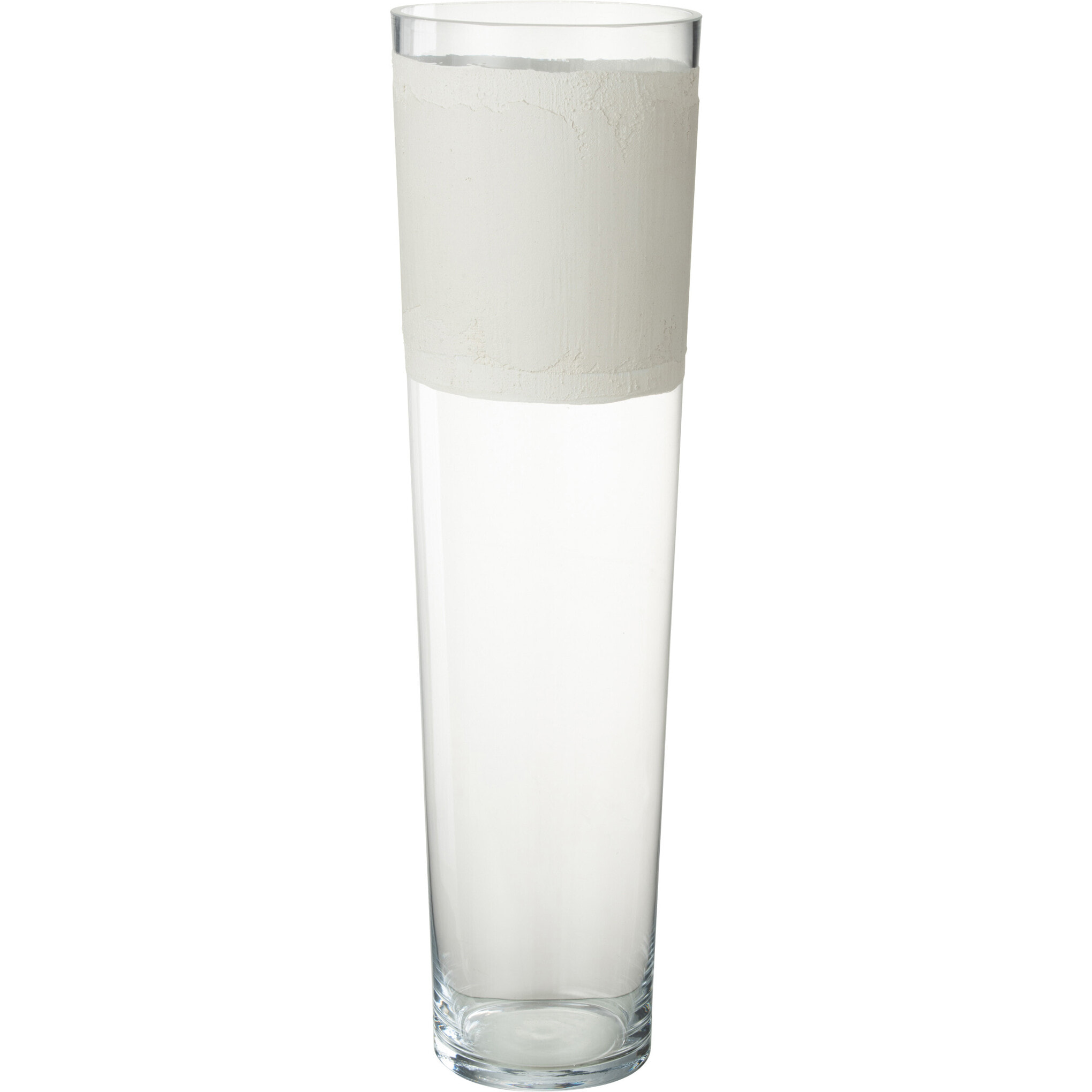 J-Line vase Delph - verre -transparent/blanc - large - 60 cm de hauteur