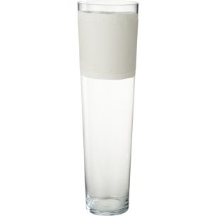 J-Line vase Delph - verre -transparent/blanc - large - 60 cm de hauteur