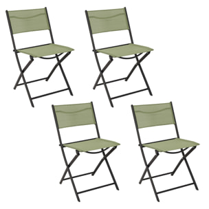 Chaise Exterieur Pliable Elba Textilene Vert - Lot De 4