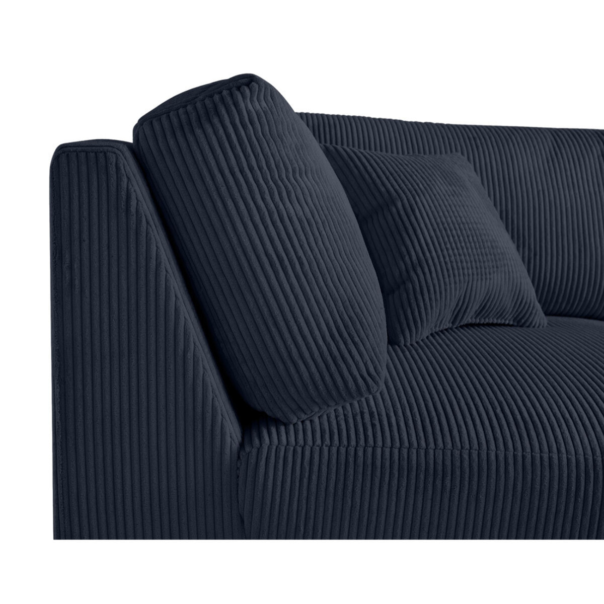 Garance - module d'assise d'angle réversible - en velours côtelé - Bleu nuit