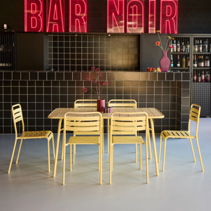 Table de jardin pliante métal + 6 assises AMÉLIA