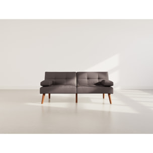 Philae - Canapé convertible clic-clac 2 places - en simili - Marron