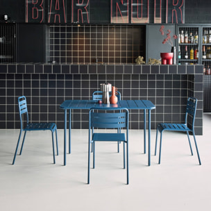 Table de jardin métal + 4 assises AMÉLIA