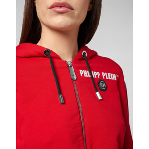 PHILIPP PLEIN Hoodie Sweatjacket Crystal Fringe