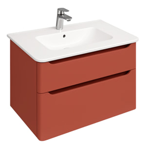 Meuble vasque suspendu VITRA Sento Round terracotta mat + Colonne