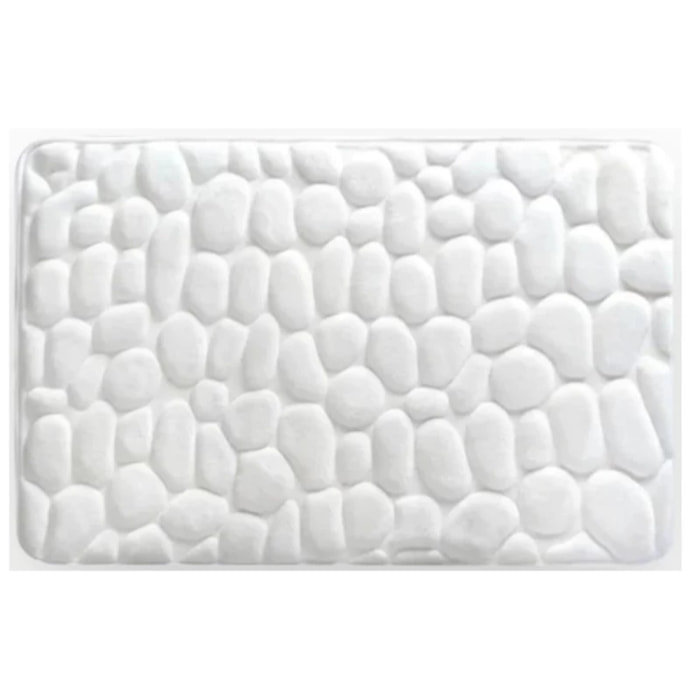 Tapis de bain Microfibre PEBBLE 50x80cm Blanc MSV