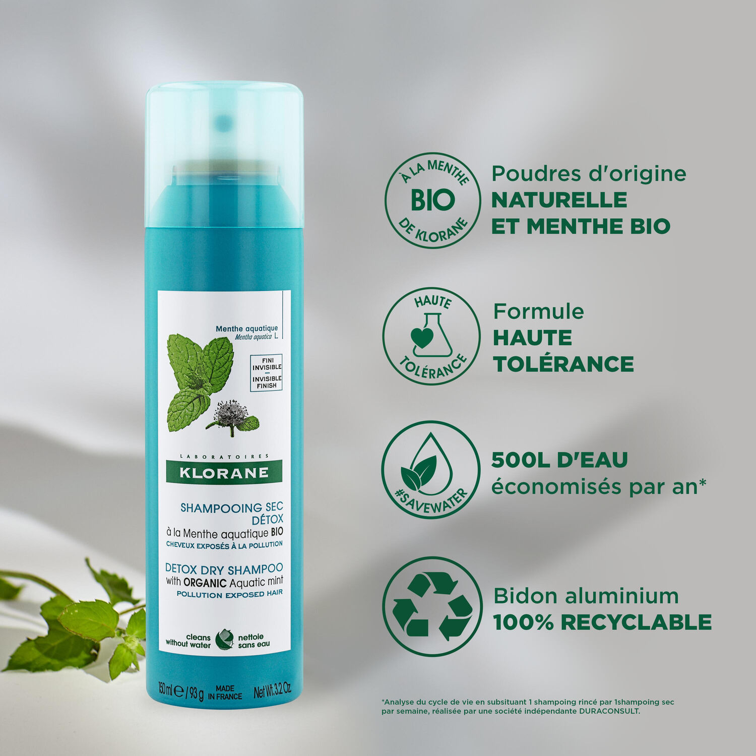 Menthe Aquatique Bio - Shampooing Sec 150 ml