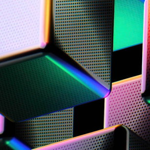 Tableau cubes lumineux futuristes Toile imprimée