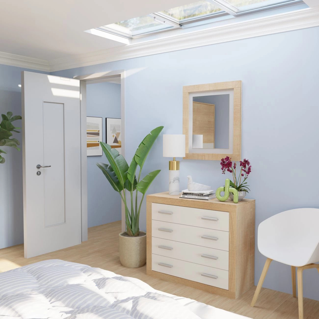 Espejo rectangular Kira Cambria - Blanco