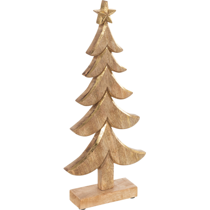 J-Line décoration Sapin de Noël - bois - or - large