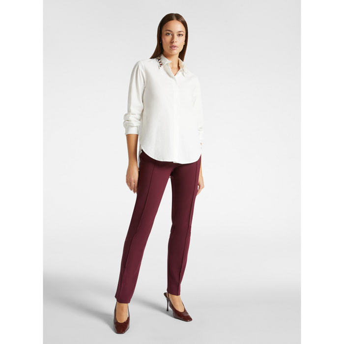 Elena Mirò - Pantaloni slim fit in punto Milano - Bordeaux