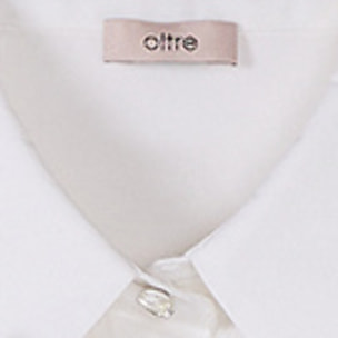 Oltre - Camicia maniche corte con applicazioni floreali - Bianco