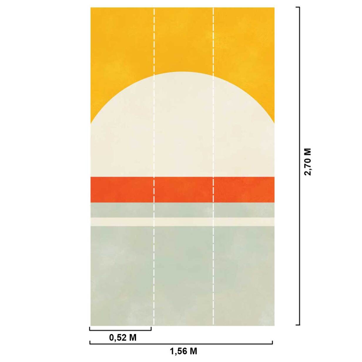 Papier peint panoramique Abstraction en deux tons  Intissé