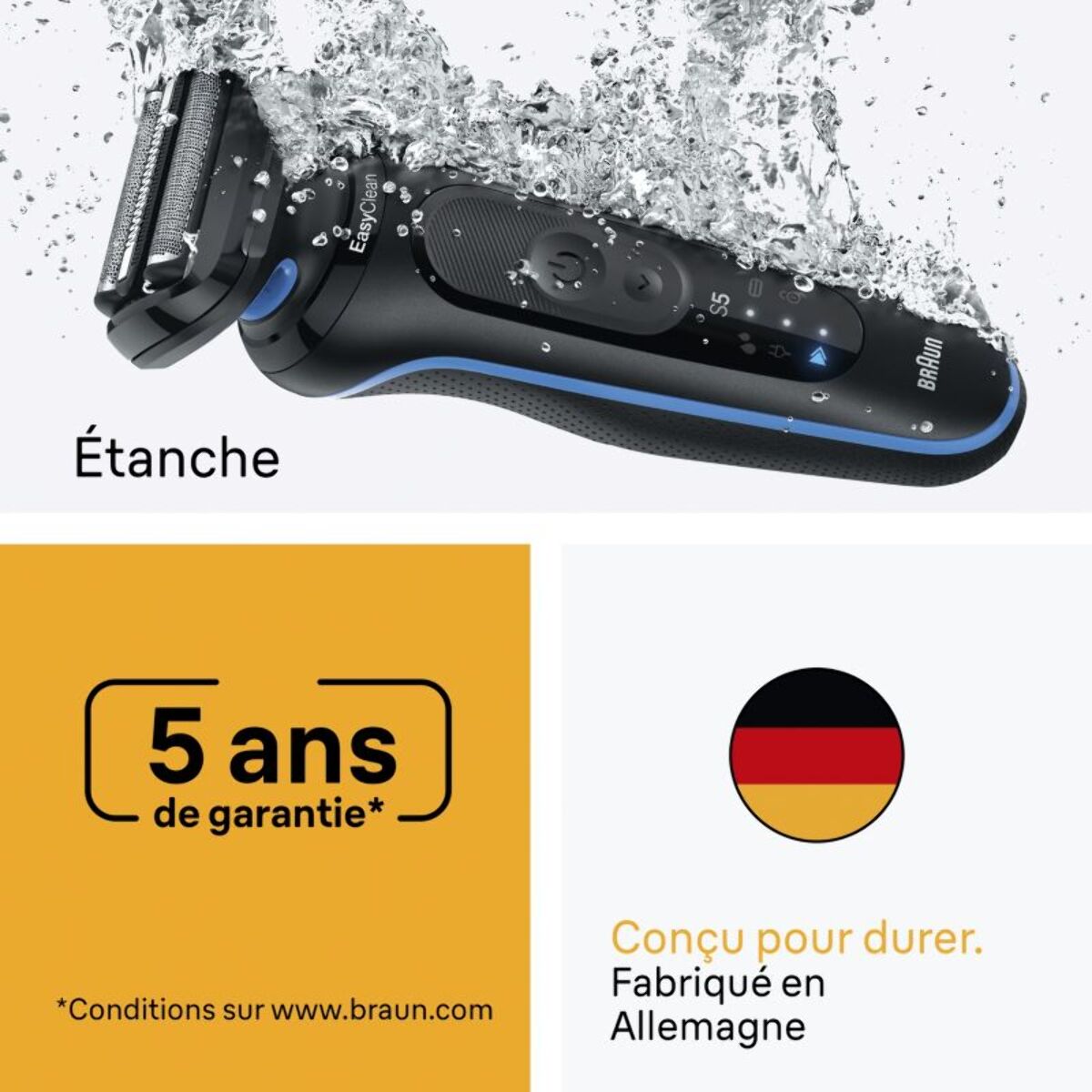 Rasoir électrique BRAUN Series 5 52-B7200cc Clean&Charge