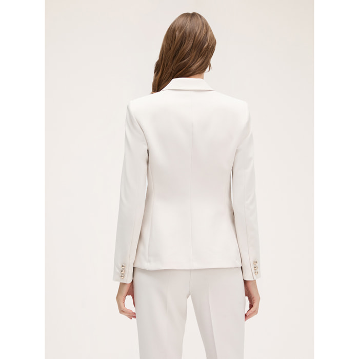 Motivi - Blazer de botonadura simple de crepé - Blanco