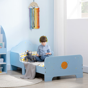 Cama para Niños de 3-6 Años 143x74x59 cm con Barreras de Protección Carga 80 kg