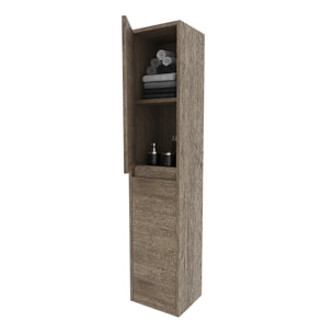 Mobile Bagno Sospeso Armadietto A Colonna Armadio Pensile 2 Ante 4 Ripiani Rovere Arredamento Bagno Nordico Moderno 30 x 25.5 x 140 cm Rovere Scuro