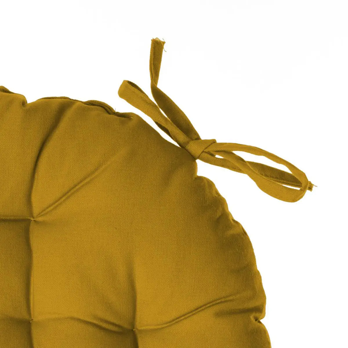 Galette de chaise ronde jaune D38cm