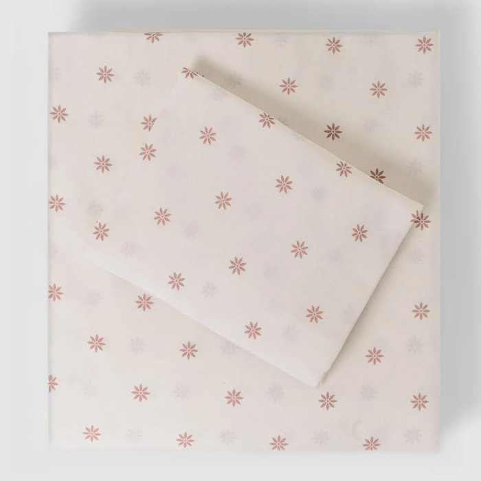 Set di lenzuola in cotone 100% rosa brumalis