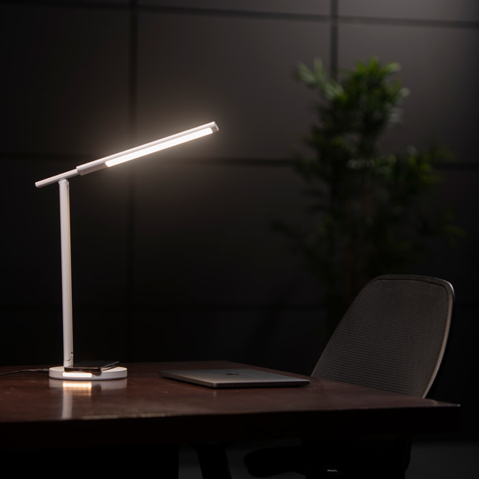 Forlight Pau Lámpara de Escritorio de Estilo Nórdico. Flexo de Escritorio E27 de Acero Negro y Madera Clara Natural