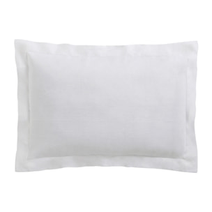 Taie d'oreiller unie en lin, Made in France, CYTHÈRE , Blanc
