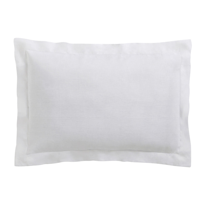 Taie d'oreiller unie en lin, Made in France, CYTHÈRE , Blanc