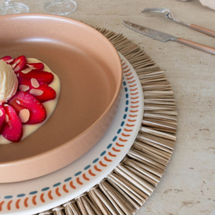 Lot de 6 assiettes creuses marron en grès 20,5cm ARITA