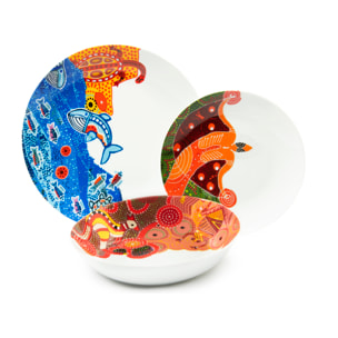 Service de table 18 pièces Excelsa – Australian, Porcelaine Multicolore