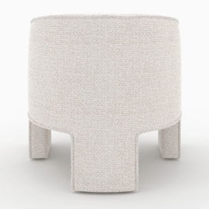 Fauteuil en tissu texturé crème - Nelia