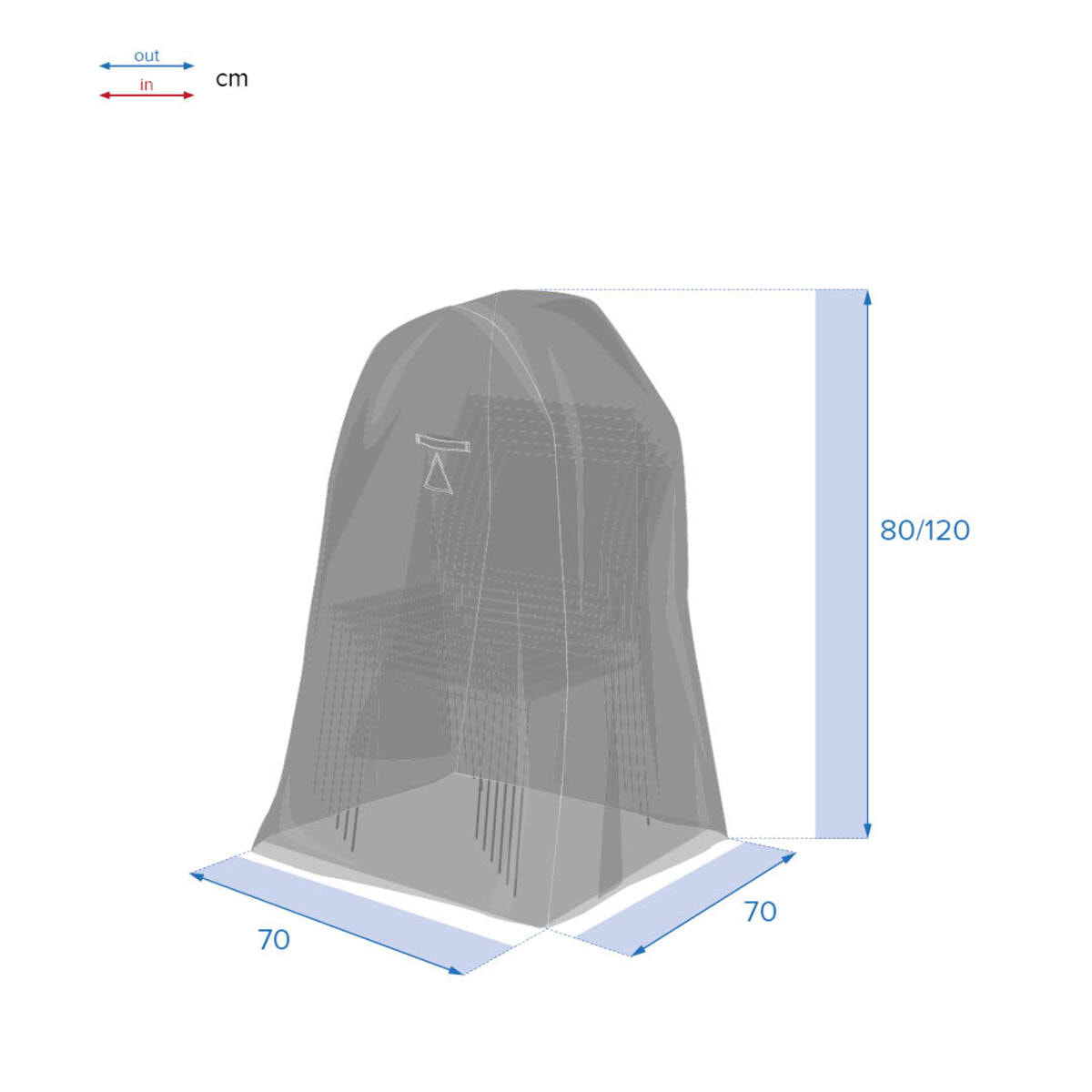 Housse de protection "Hambo" pour pile de chaises 120x70x70cm en polyester