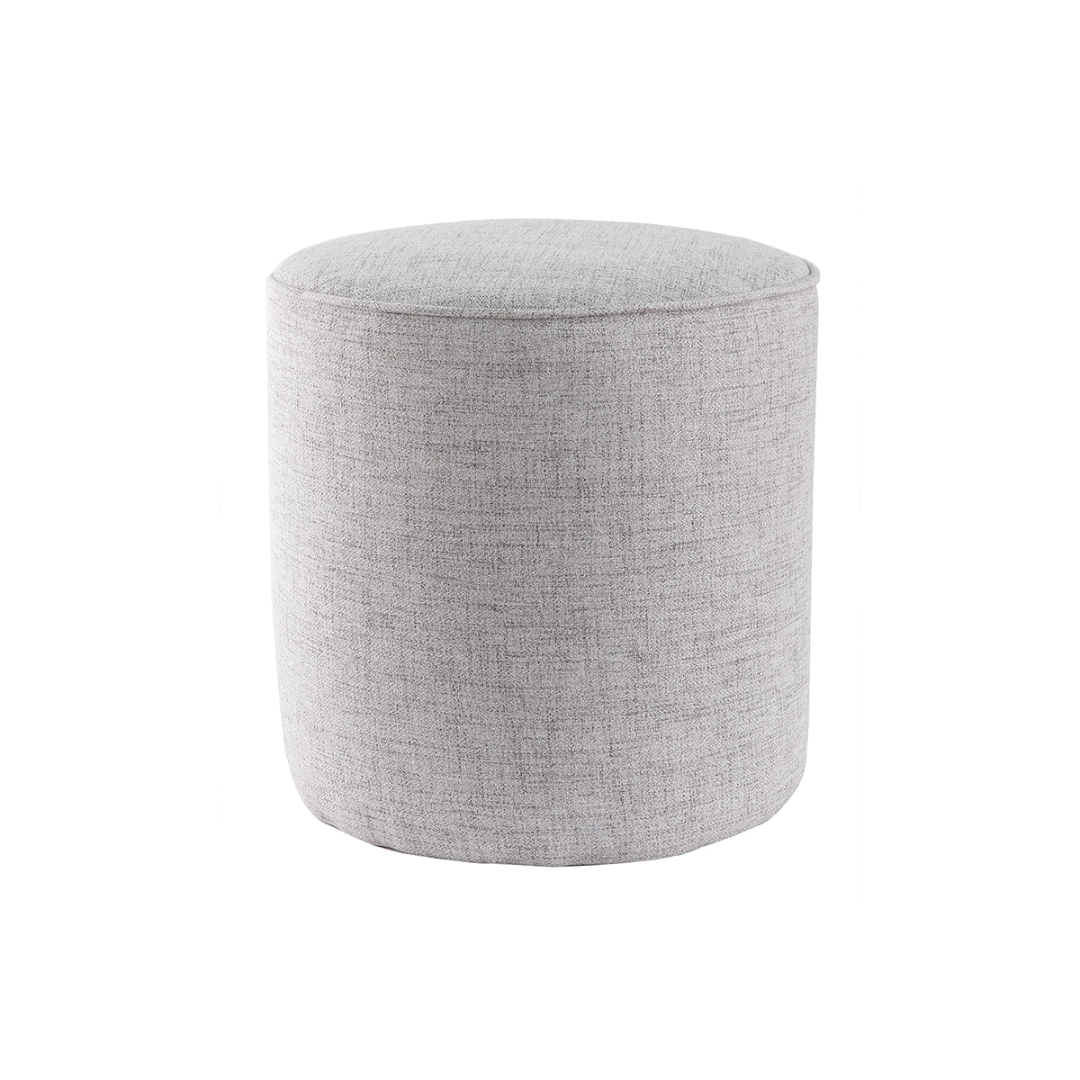 Pouf rond en tissu gris clair D40 cm COQ