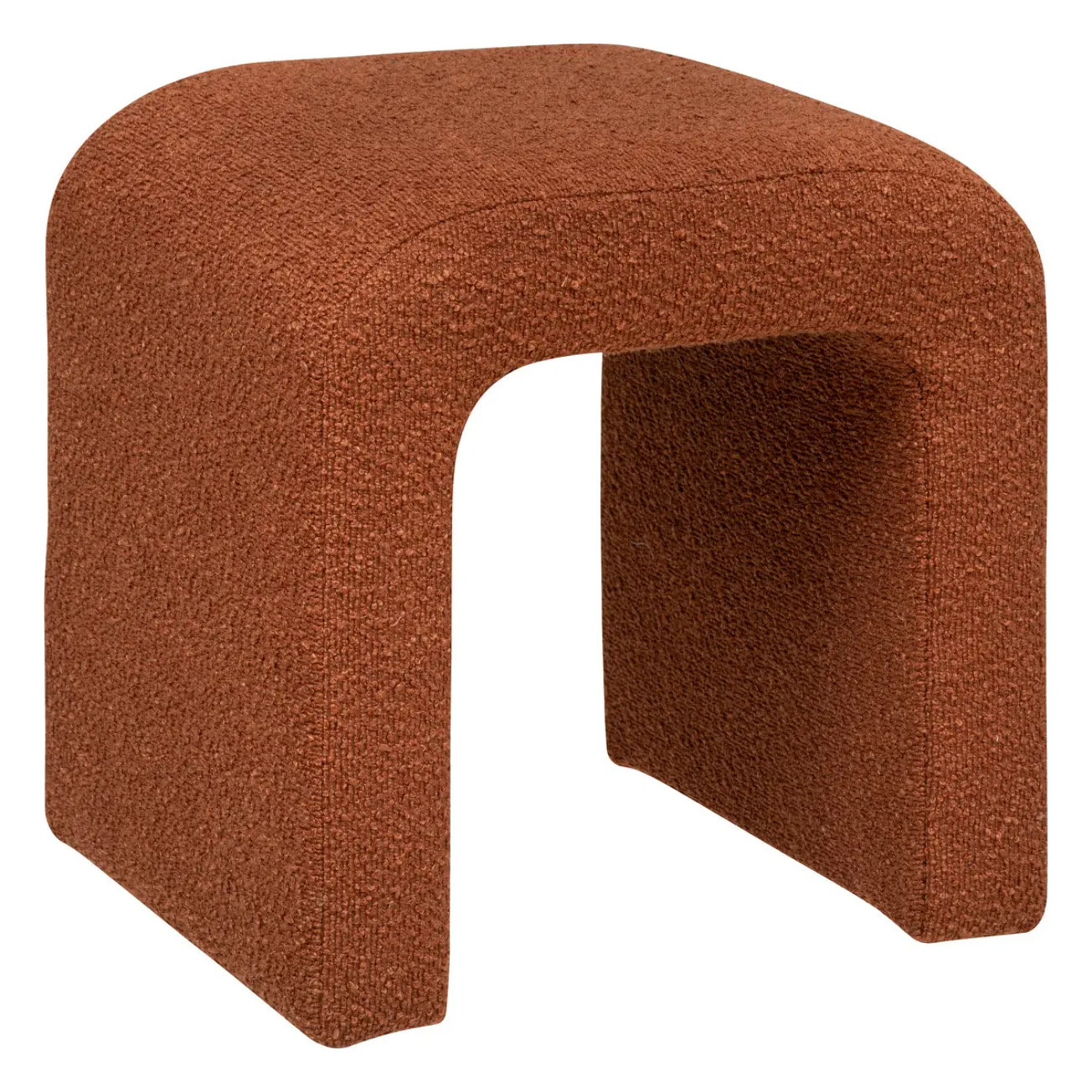 Pouf "Sevi" en bouclette 41x35cm ambre
