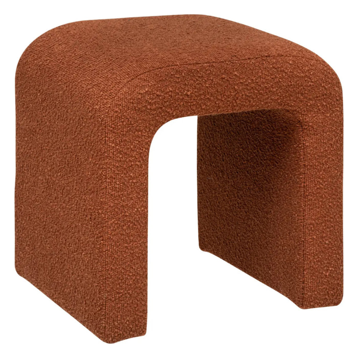 Pouf "Sevi" en bouclette 41x35cm ambre