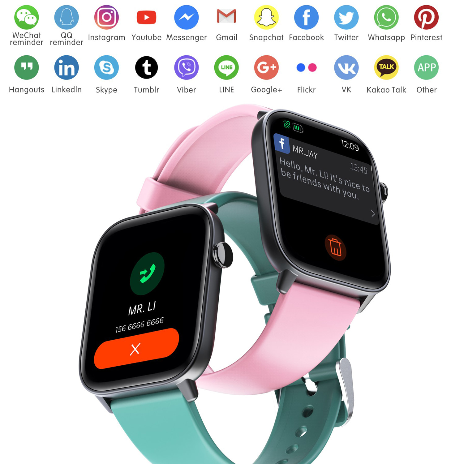 Smartwatch DM19 con pantalla de 1,8, monitor de tensión y O2. Varios modos deportivos, notificaciones de apps.