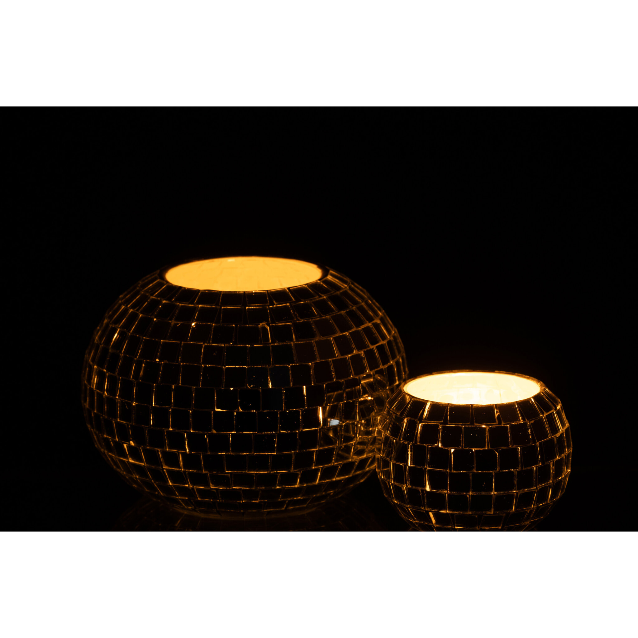J-Line bougeoir Boule Mosaïque - verre - argent