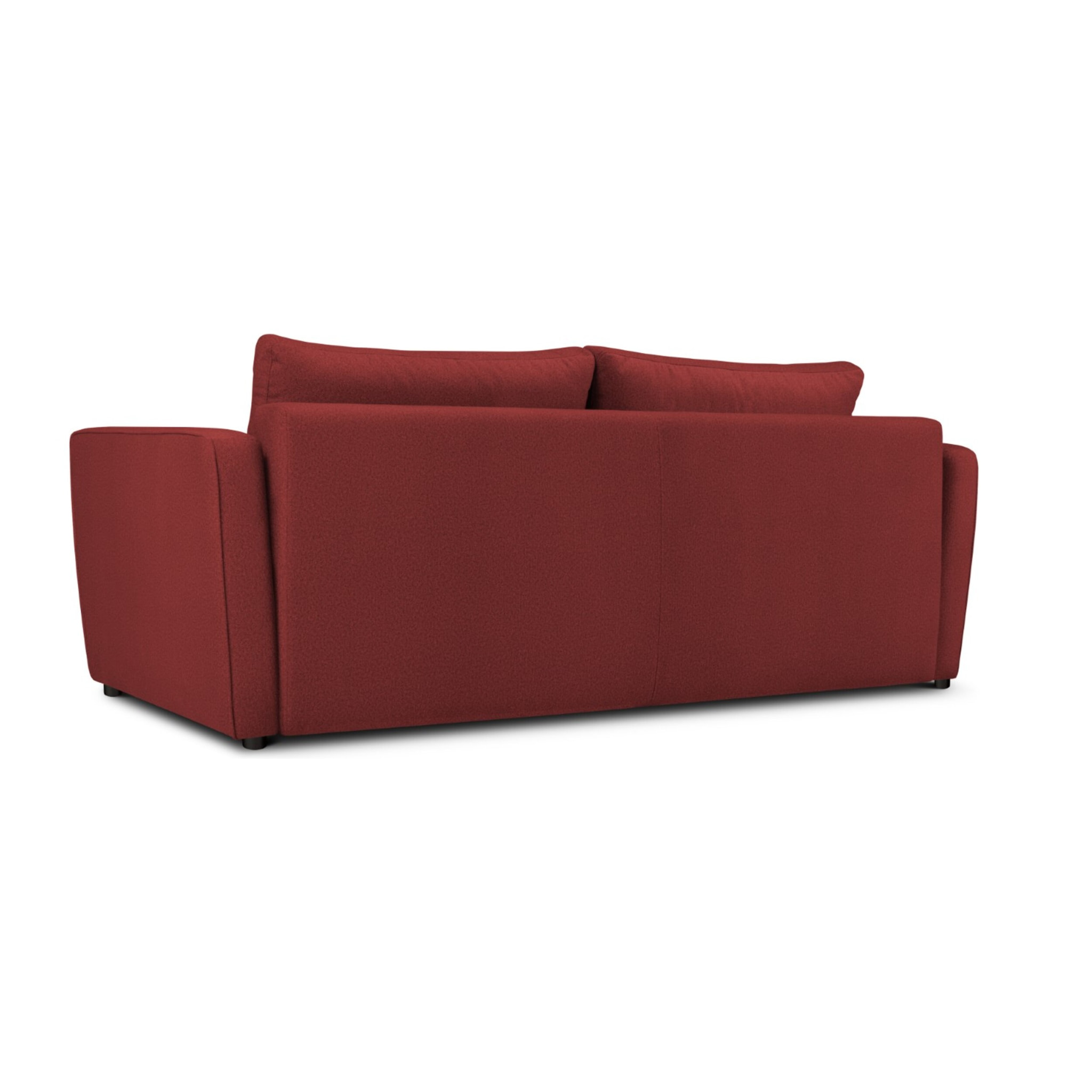 Canapé convertible avec coffre de rangement "Madrid" 3 places en tissu structurel rouge