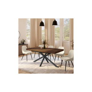 Tables repas extensibles Spider plateau bois et pieds croisés - Bois noyer