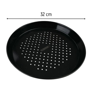 Lot de 2 plaques à pizza perforées rondes, four et barbecue 32 cm FM Professional Barbecue