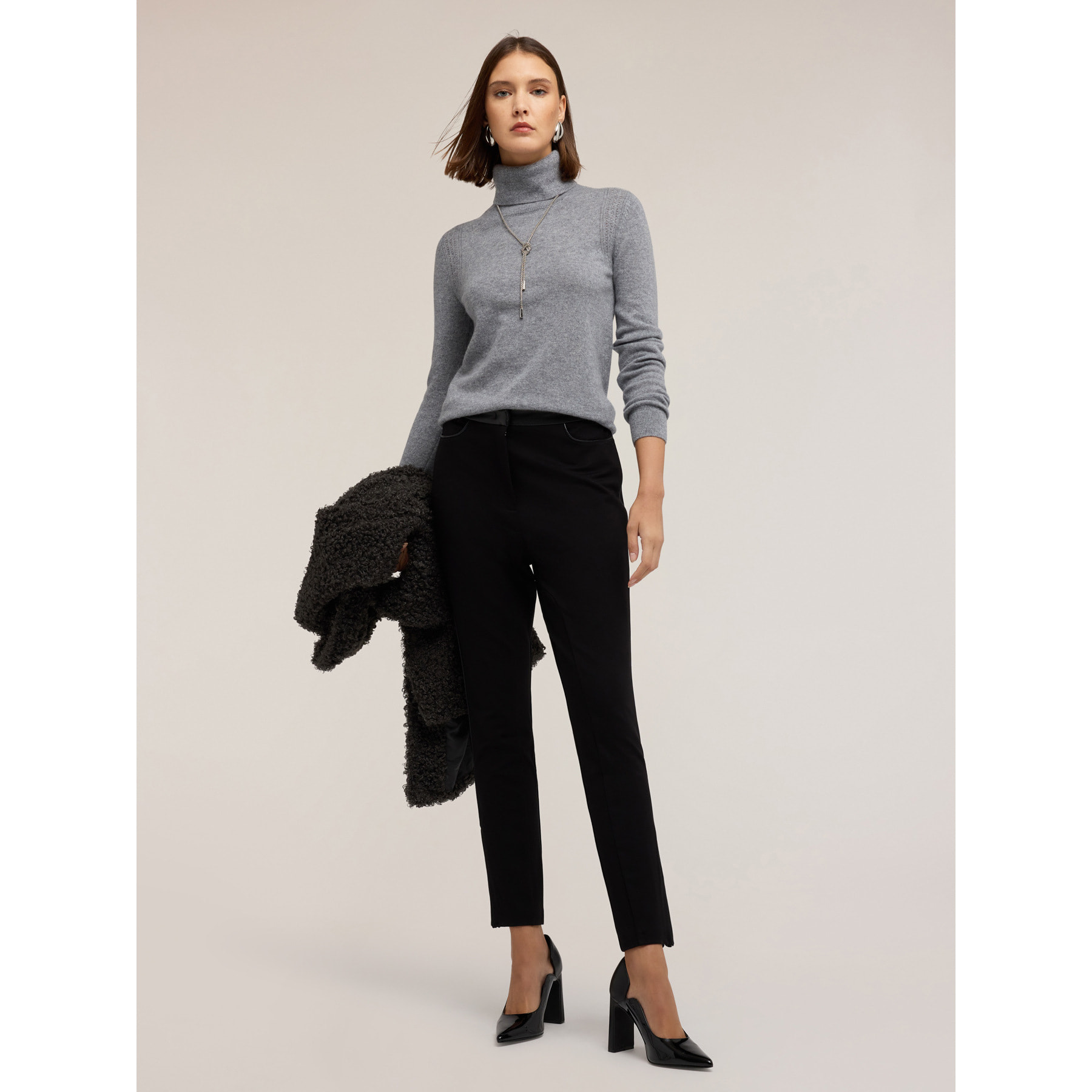 Motivi - Pantaloni skinny in punto milano - Nero